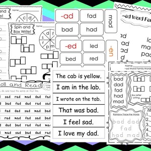 200 Printable Word Families Flashcards, Worksheets, and Activities Download. Preschool-1st Grade. in PDF files. image 1