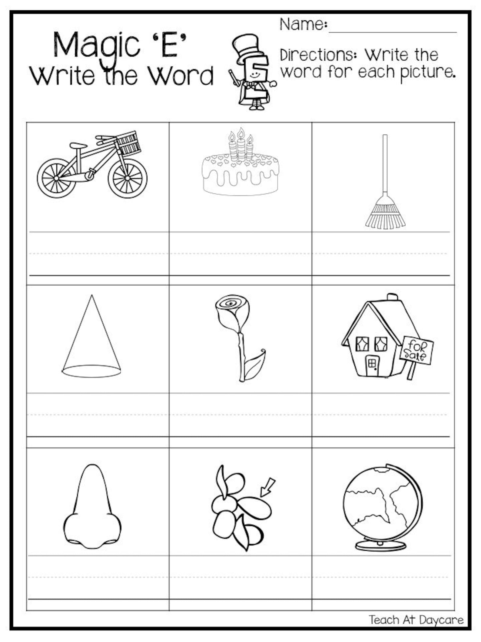 10 Printable Silent 'E' Worksheets. 1st2nd Grade ELA Etsy