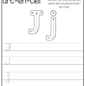 26 Printable Alphabet Rainbow Trace the Letters in French Worksheets ...