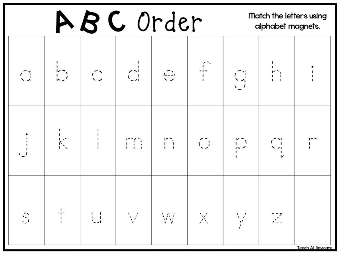 Abc Random Order Paper 4 Printable ABC Order Work Mats/worksheets. | Etsy Canada