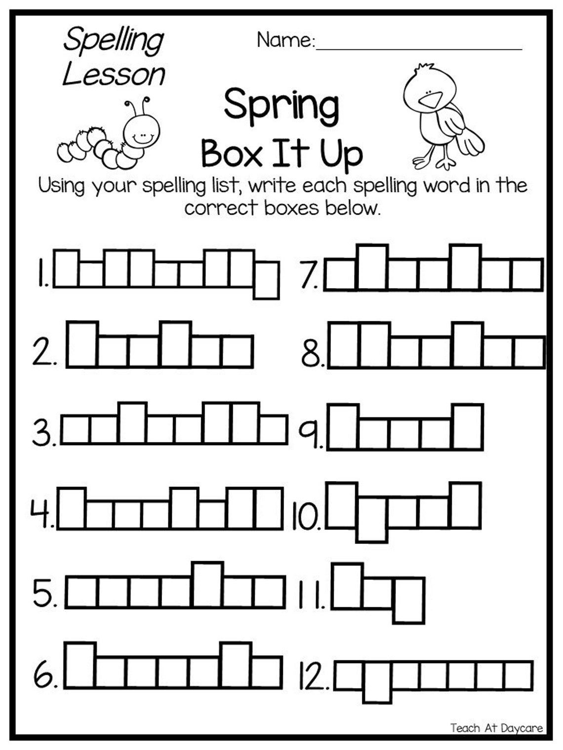 Second Grade Spring Themed Words Spelling Activity. Etsy