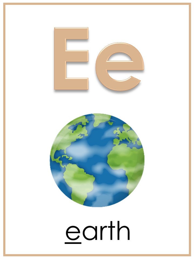 May include: A brown uppercase E and lowercase e with a blue and green globe representing the earth below. The word "earth" is written in black below the globe.