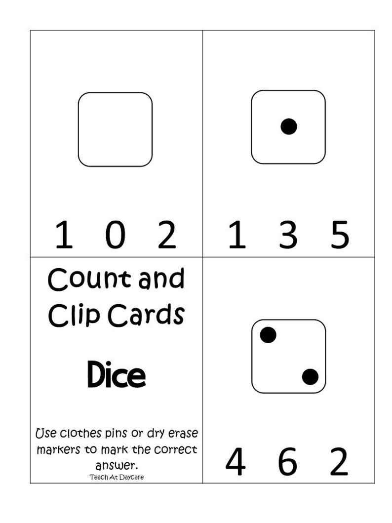 Clip Numbers Math Games 6 Printable Mental Math Count and Clip Card Games. Preschool-1st Grade ...