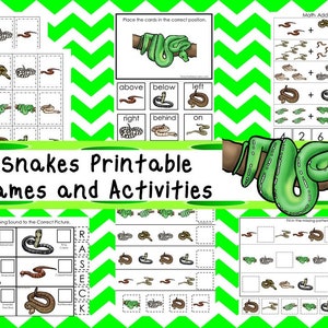 30 Snakes Printable Preschool Educational Games Download. Games and ...