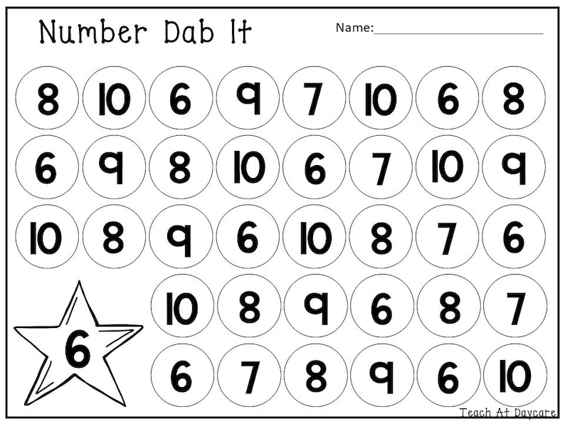 20 printable numbers 1 20 dab it worksheets etsy