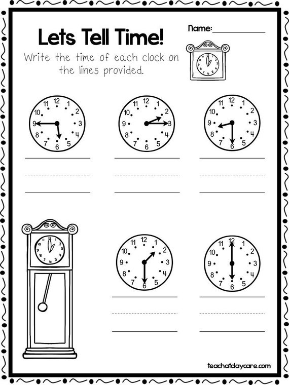 10 printable let s tell time worksheets kdg 2nd grade etsy australia