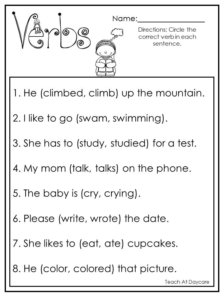 10 printable choose the correct verb worksheets 1st 2nd grade etsy ireland