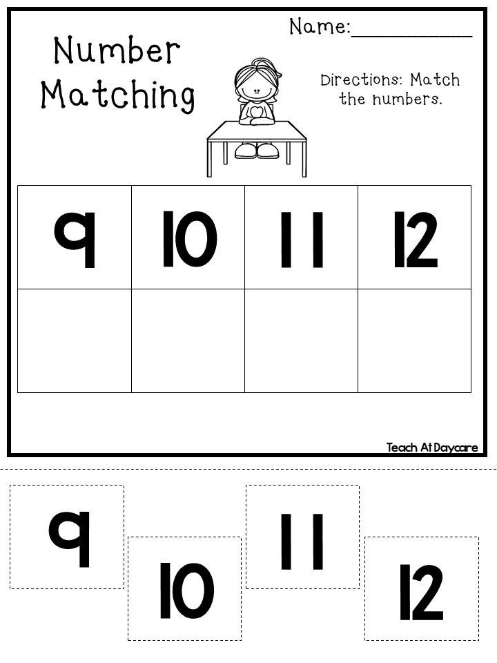 18 printable number matching worksheets etsy