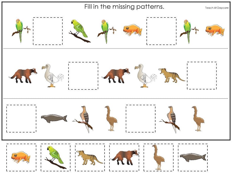 30 Extinct Animals Printable Preschool Educational Games Download ...