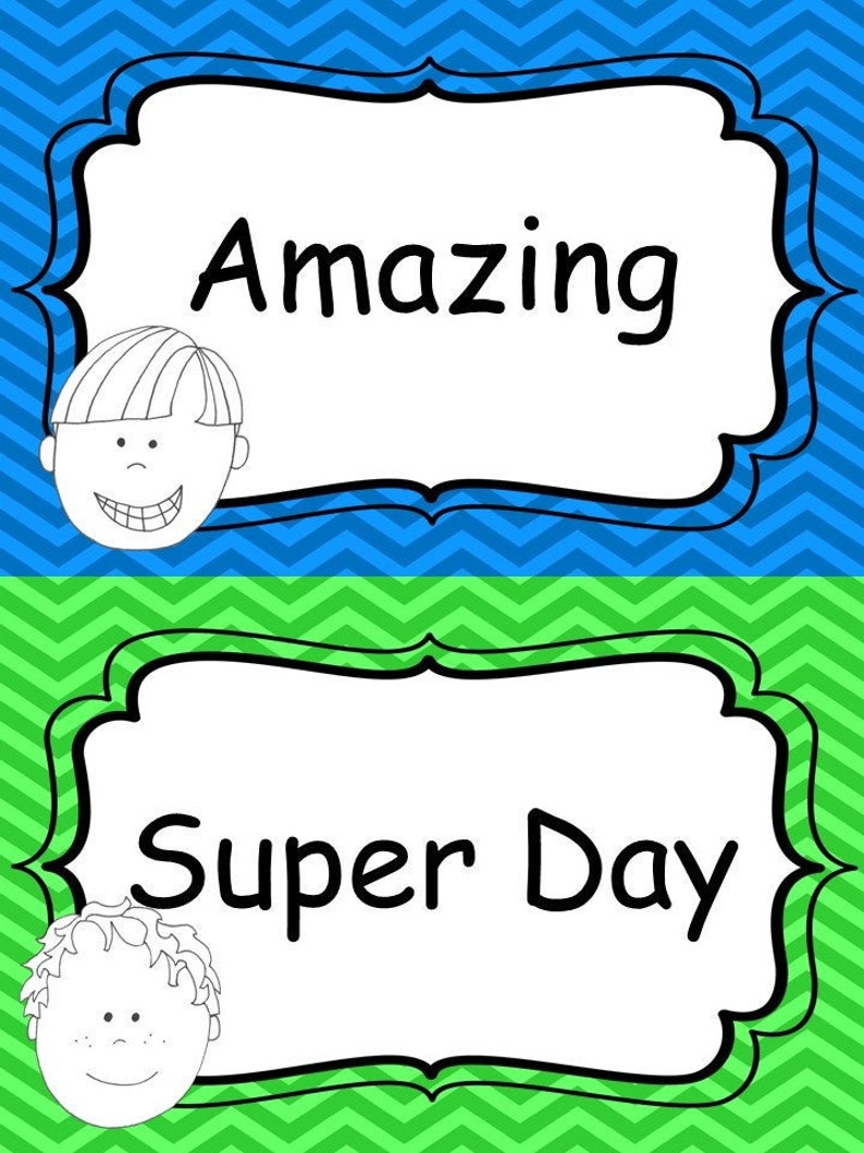 5 Chevron Bright Colors Daycare Behavior Clip Chart Cards. - Etsy