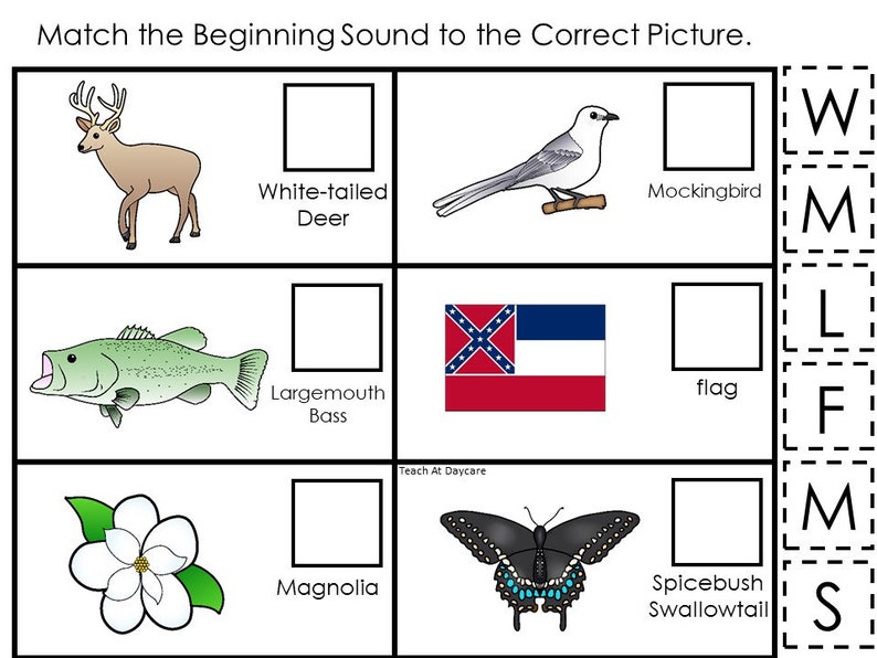 30 Mississippi State Symbols themed Learning Games