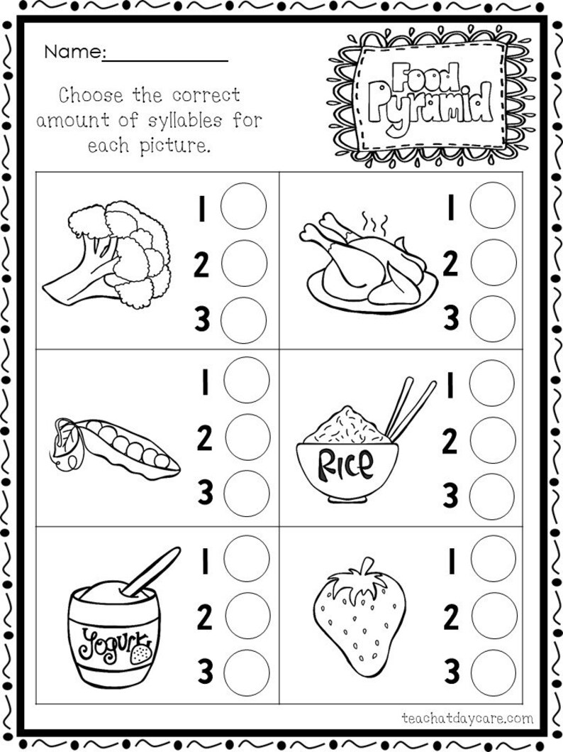 10 printable syllables worksheets 1st 2nd grade ela etsy