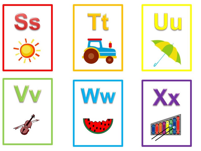 26 Printable Alphabet Flash Cards. Full color flash cards. Preschool learning activity for daycare children. image 4