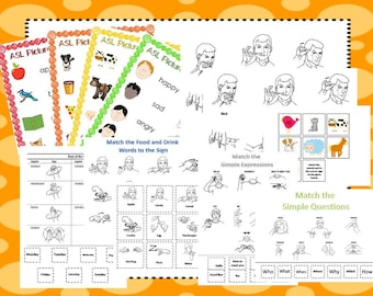American Sign Language Curriculum Download. Preschool-Kindergarten. Worksheets and Activities in PDF files.