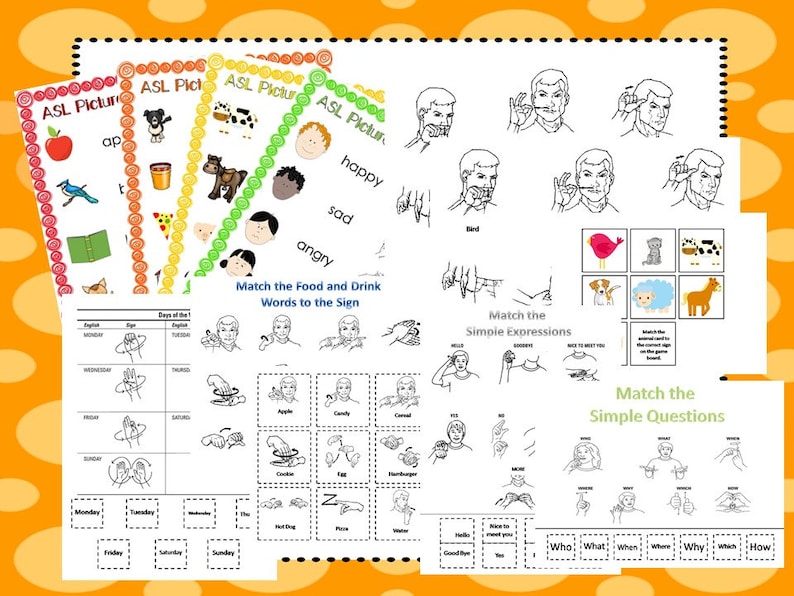 American Sign Language Curriculum Downloaden. Kleuterschool-Kleuterschool. Werkbladen en activiteiten in PDF-bestanden. afbeelding 1