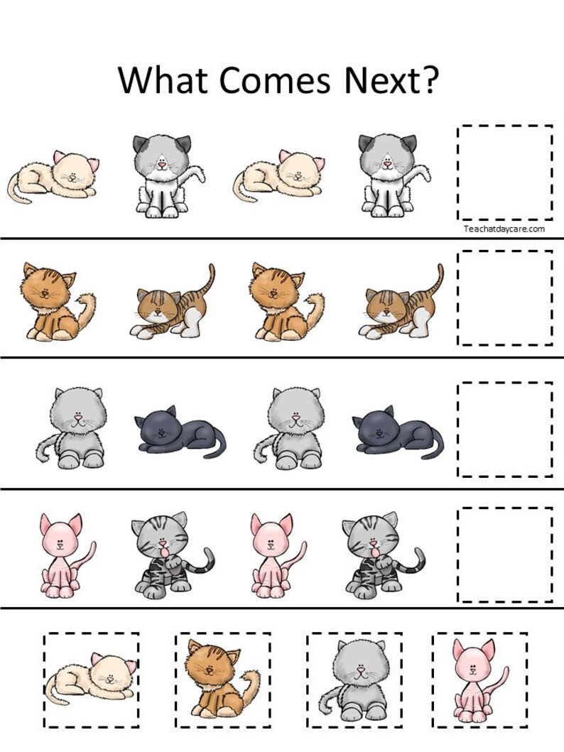 30 Printable Cats Preschool Educational Games Download. Games and ...