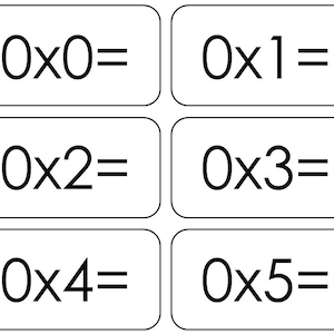 169 Flashcards imprimables de multiplication. Faits 0-12. Mathématiques de la 1re à la 5e année.