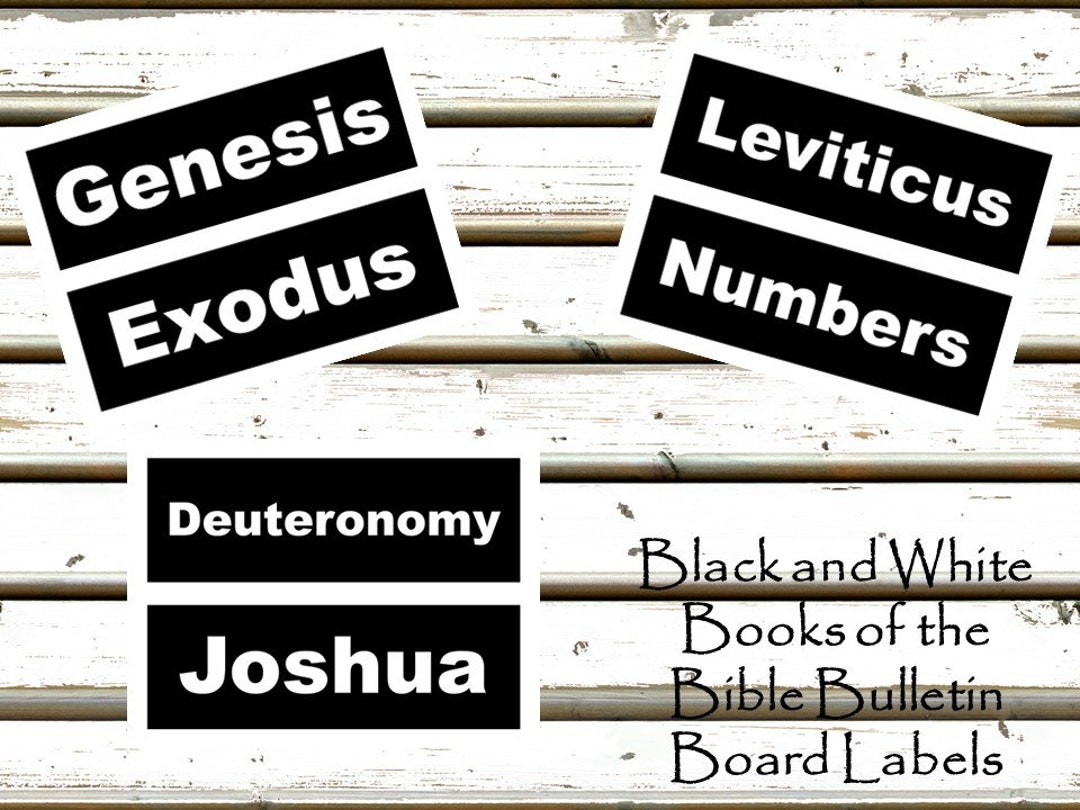 Printable Black and White Books of the Bible Classroom Bulletin Board ...
