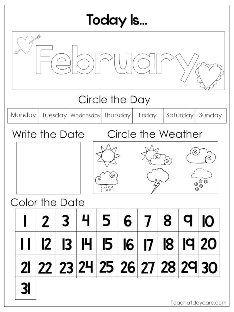12 Printable Preschool Calendar Worksheet Pages. Month Day ... 12 Printable Preschool Calendar Worksheet Pages. Month Day ...