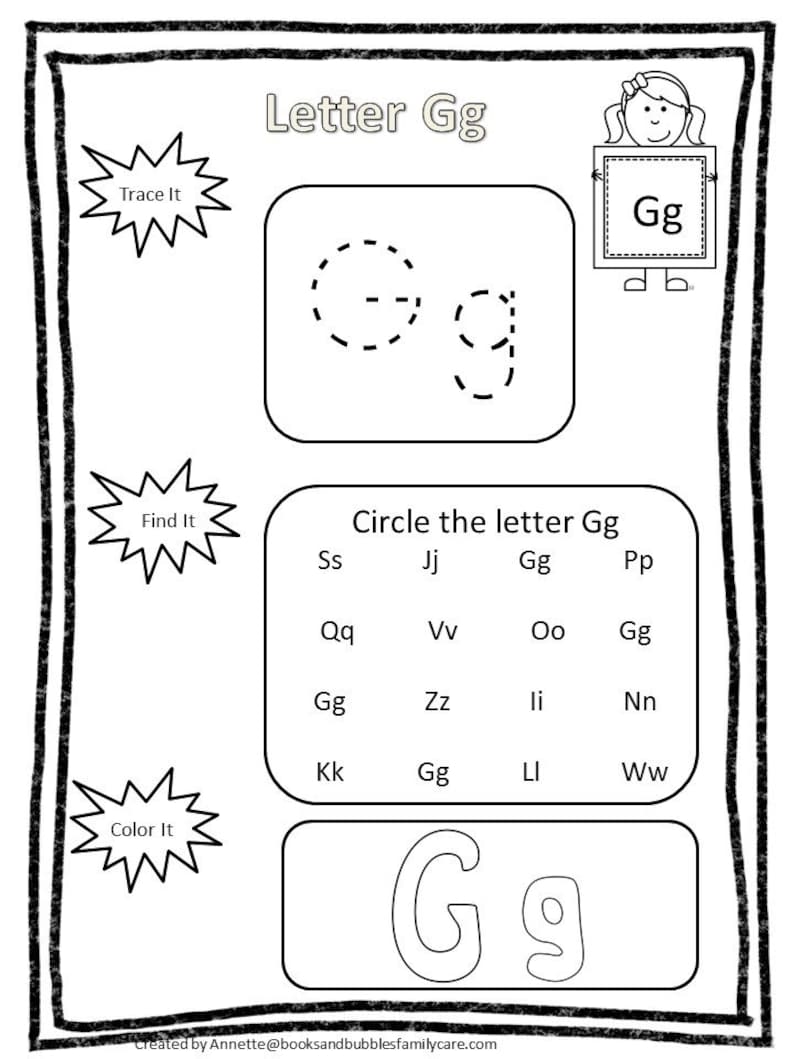 26 printable alphabet trace it find it color it worksheets etsy