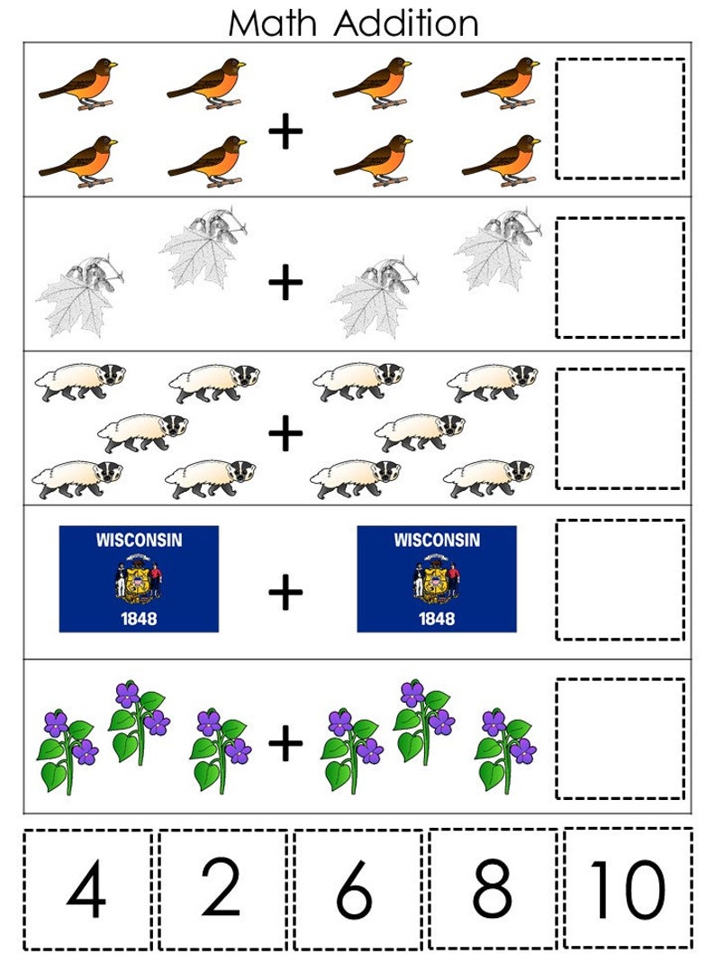 Wisconsin State Symbols Learning Games, Preschool-1st Grade (ZIP File ...