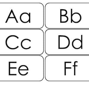 26 Flashcards do alfabeto para impressão. Maiúsculas e Minúsculas. Fônica da pré-escola-jardim de infância.