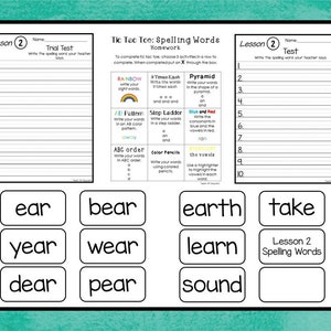 2nd Grade Spelling Curriculum Unit. 38 Weekly Lessons. Prints 663 pages. image 5