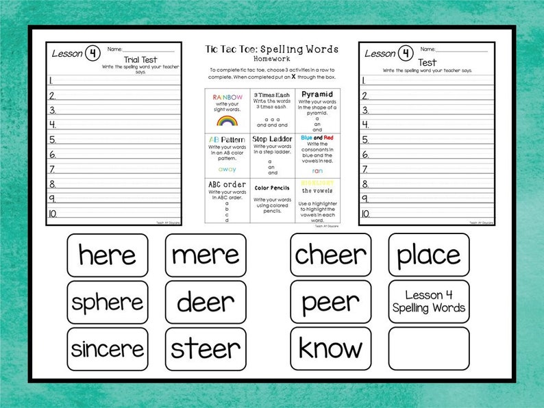 2nd Grade Spelling Curriculum Unit. 38 Weekly Lessons. Prints 663 pages. image 9