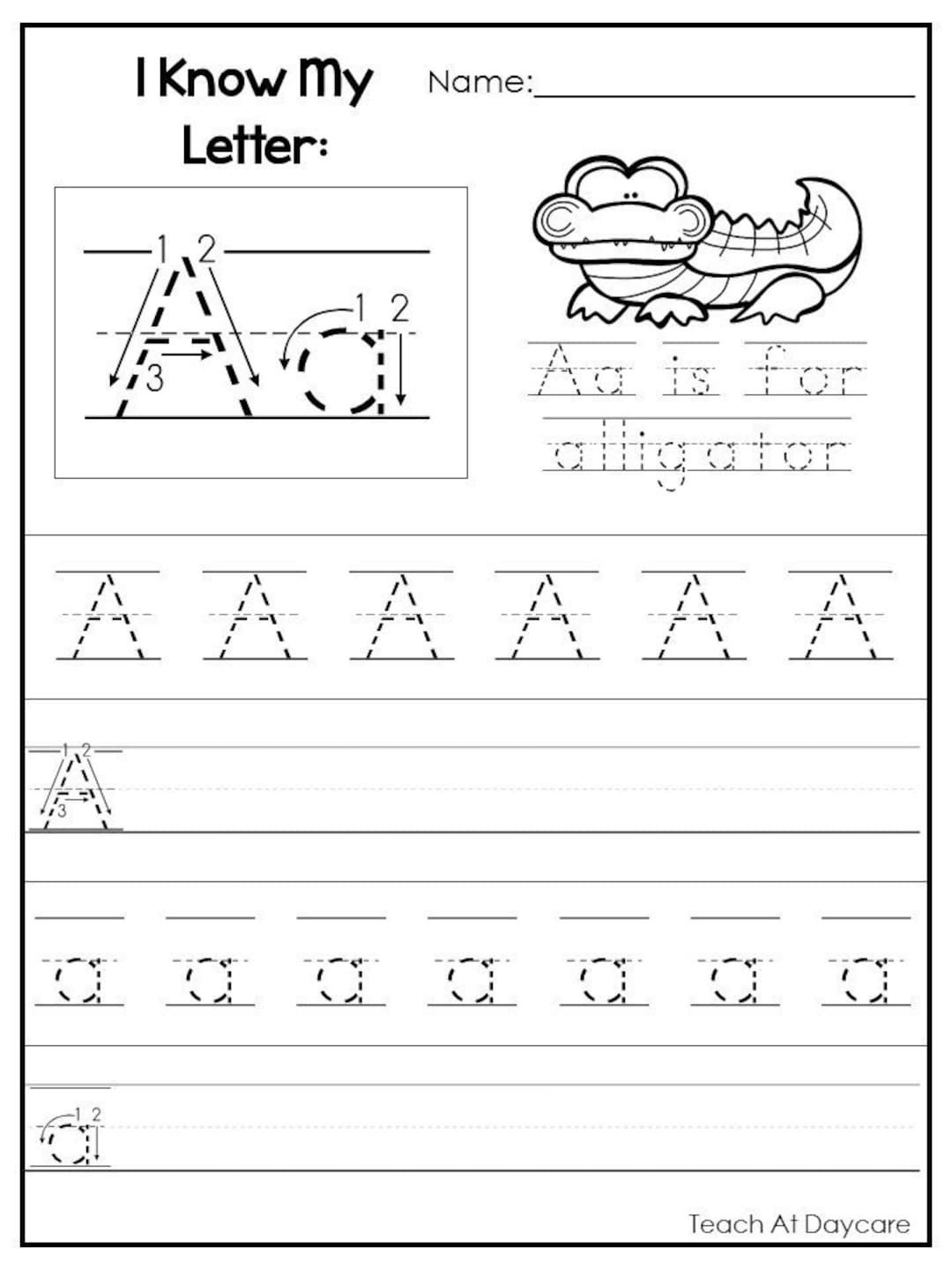 Letters a-k worksheet