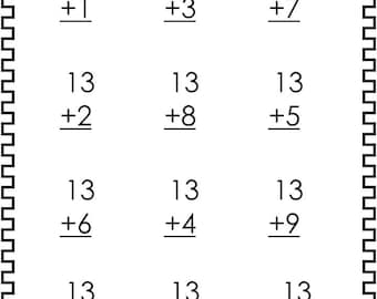 20 printable addition worksheets numbers 11 20 preschool 2nd etsy india
