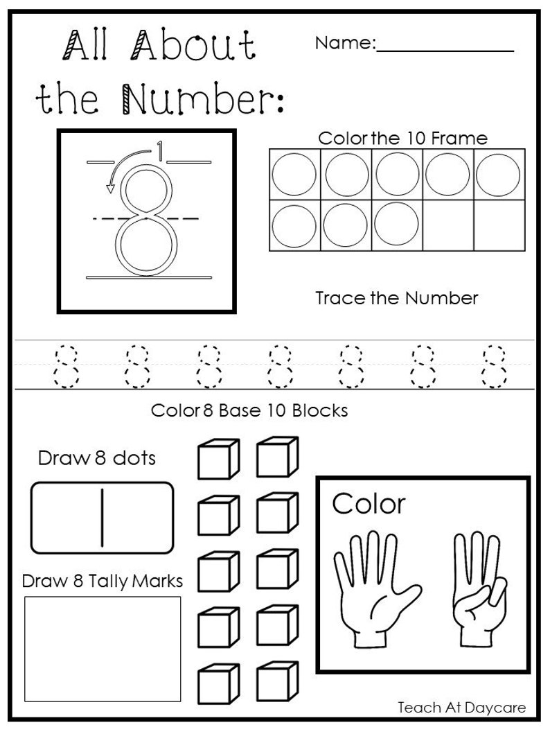 20 printable all about the numbers 1 20 worksheets etsy