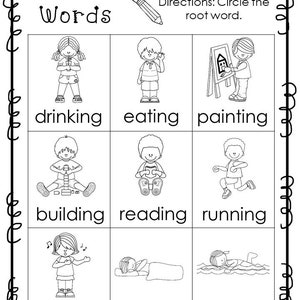 10 Printable Root Words Worksheets. 1st-3rd Grade ELA Worksheets. - Etsy