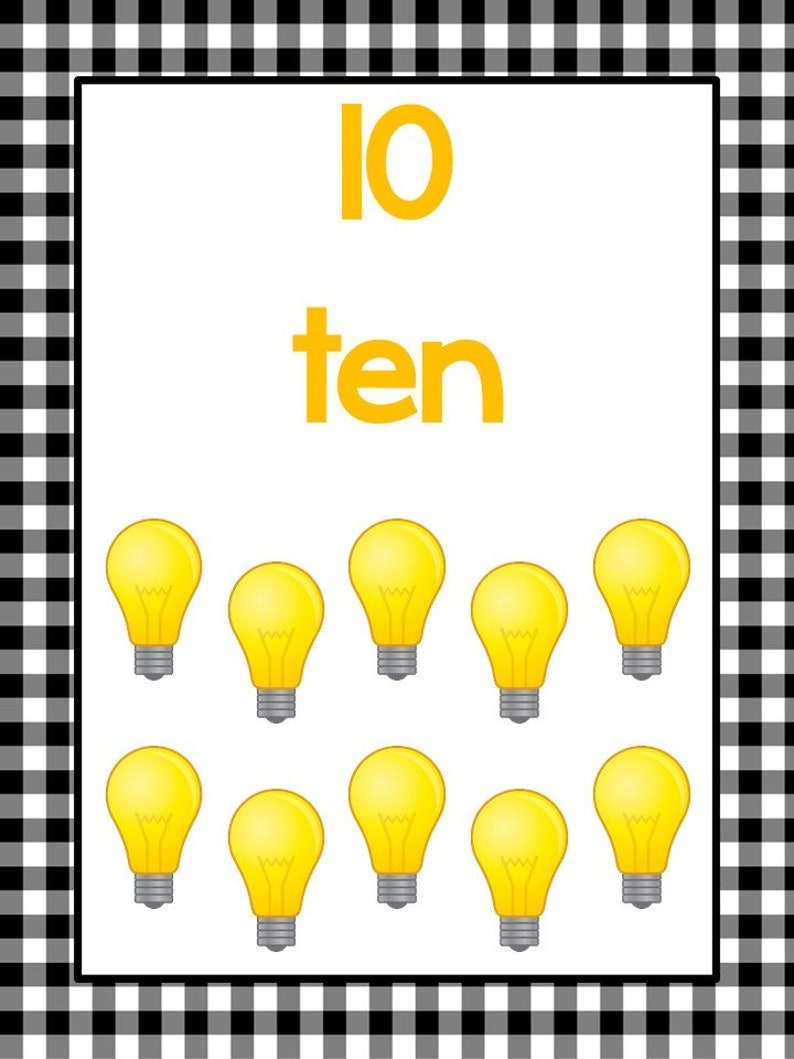20 printable numbers posters numbers 1 20 classroom wall etsy