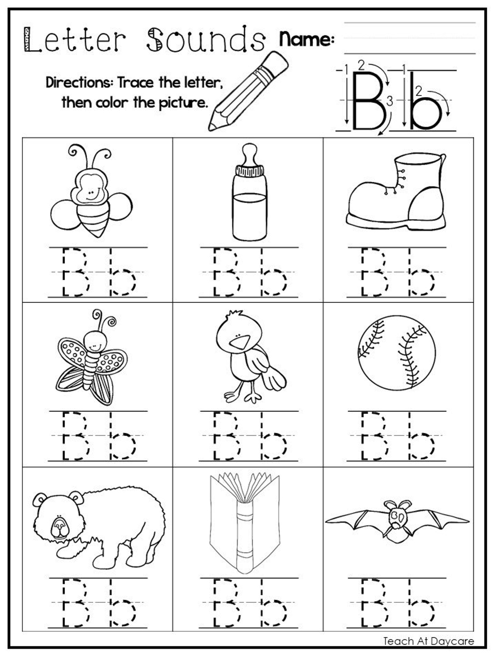 24 printable alphabet letter sounds worksheets preschool kdg etsy