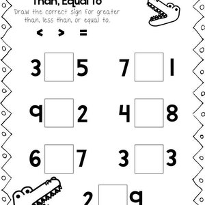 30 Printable Greater Than Less Than Equal to Worksheets. Preschool-3rd ...