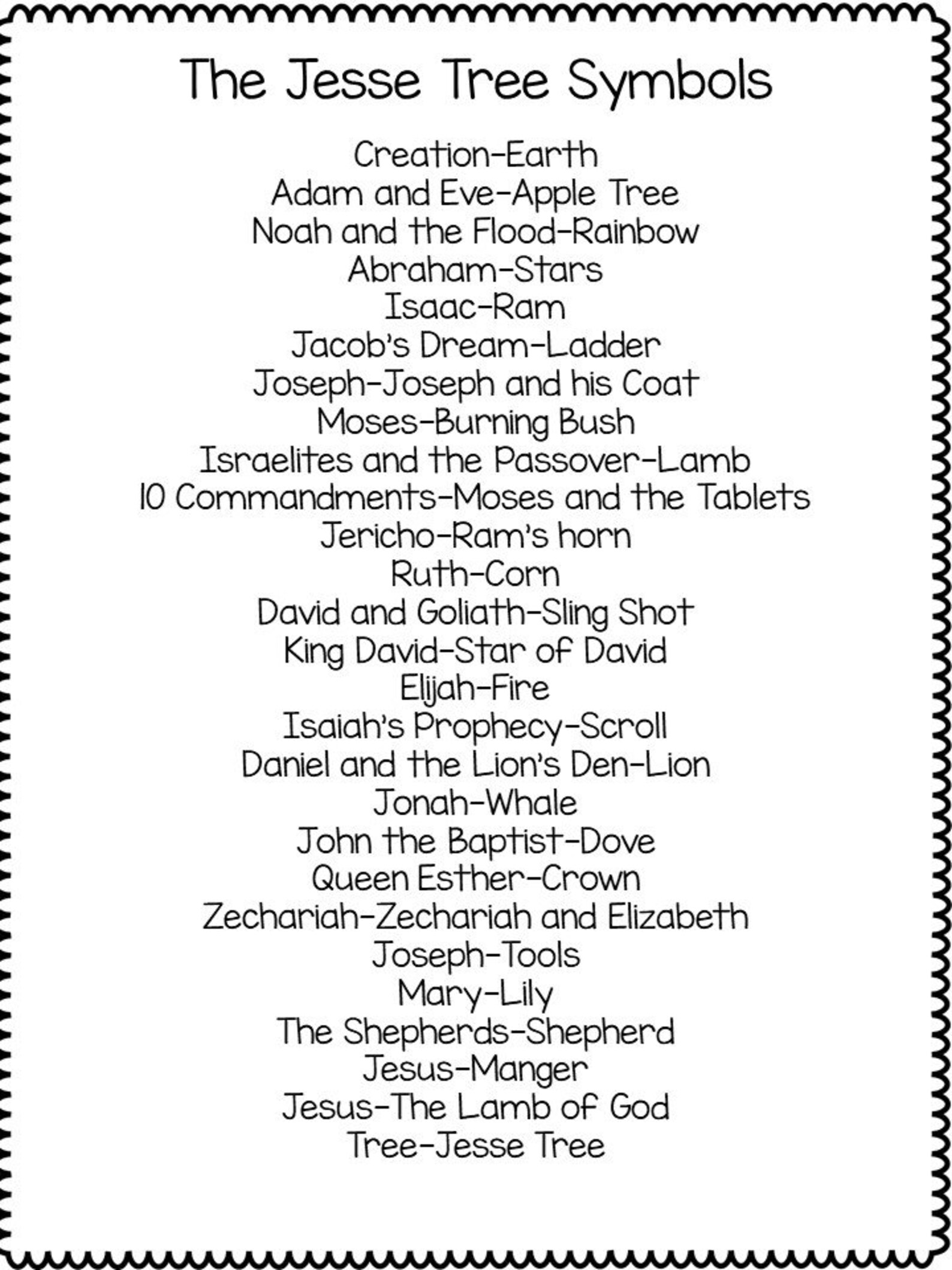 The Jesse Tree Printable Activities. Children's Bible | Etsy