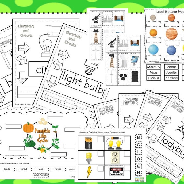 Preschool Science Curriculum Download. Preschool-Kindergarten. Worksheets and Activities in PDF files.