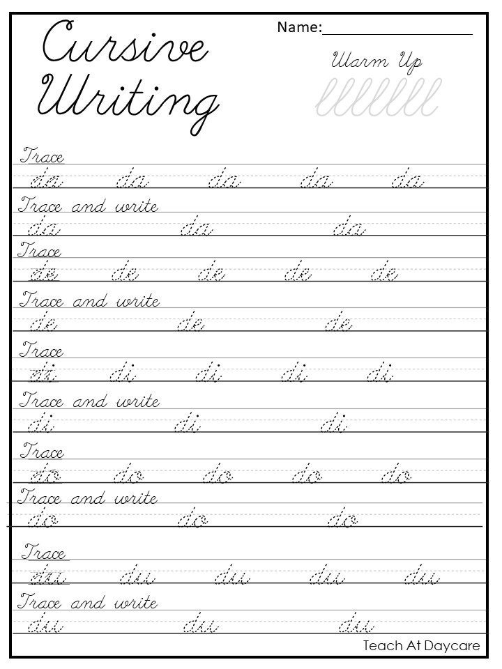 21 Cursive Handwriting Worksheets. Consonant and Vowel Tracing - Etsy ...