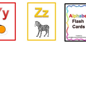 26 Printable Alphabet Flash Cards. Full color flash cards. Preschool learning activity for daycare children. image 5