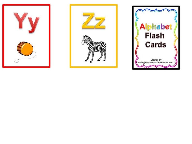 26 Printable Alphabet Flash Cards. Full color flash cards. Preschool learning activity for daycare children. image 5