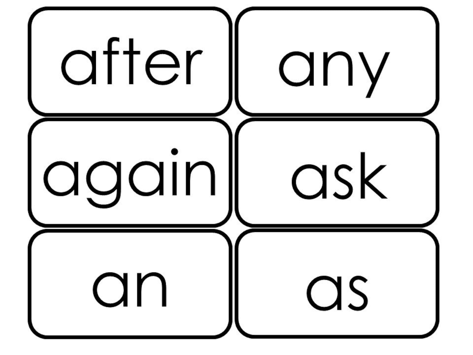 41 Printable Dolch 1st Grade Sight Word Flashcards. - Etsy Canada