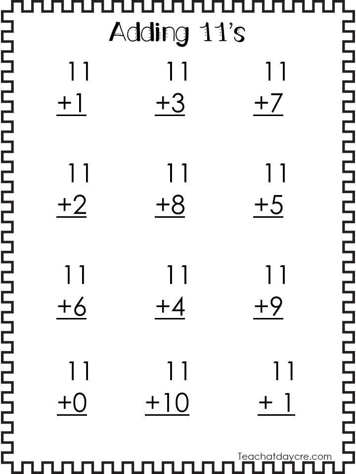 20 Printable Addition Worksheets Numbers 11 20 Preschool Number 
