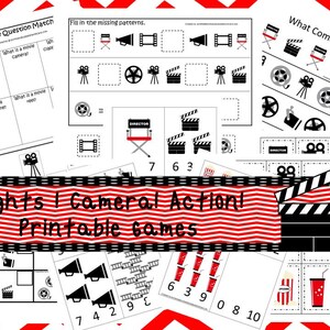 30 Lights, Camera, Action! Games Download. Games and Activities in PDF files.
