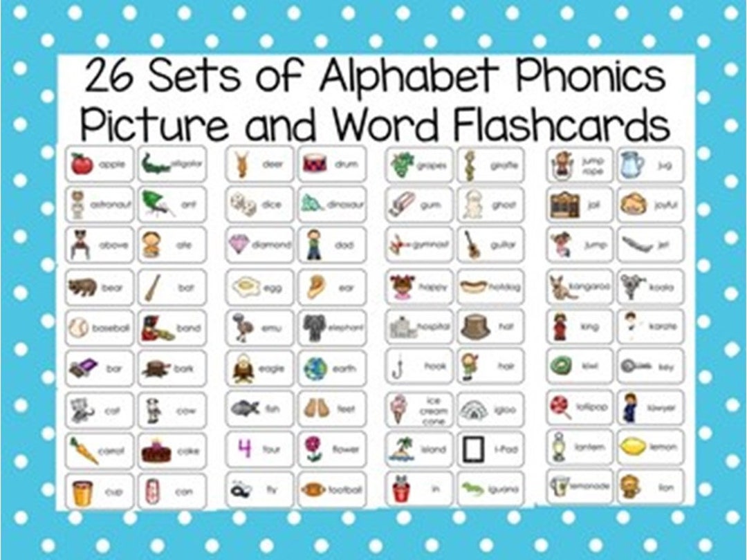 26 Printable Alphabet Phonics Picture Word Flashcard Sets. All Sets Are Pdf's Stored in a ZIP File. Preschool-kdg Language Arts and Phonics. - Etsy 26-printable-alphabet-phonics-picture-word-flashcard-sets-all-sets-are-pdf-s-stored-in-a-zip-file-preschool-kdg-language-arts-and-phonics-etsy
