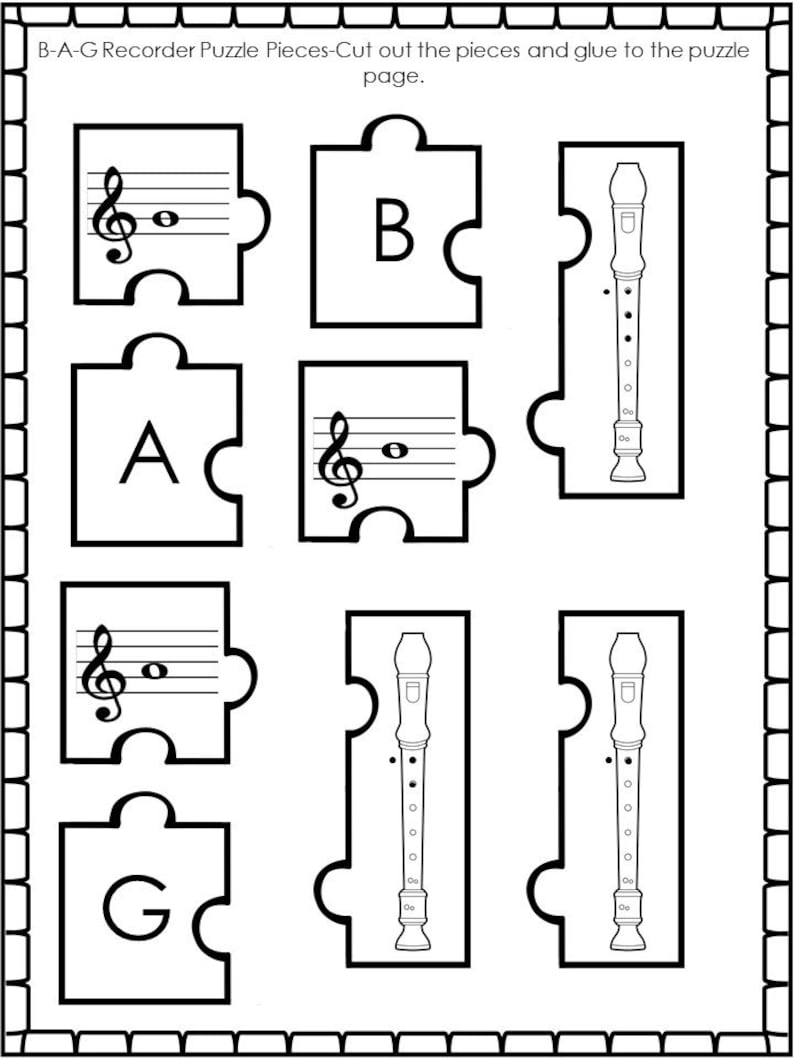 11 B A G Recorder Worksheets. Music Appreciation and Etsy