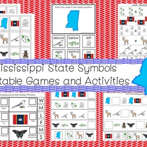 30 Mississippi State Symbols Themed Learning Games Download. ZIP File ...