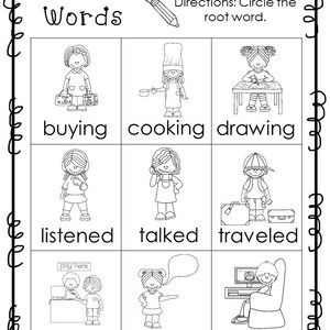 10 Printable Root Words Worksheets. 1st-3rd Grade ELA Worksheets. - Etsy