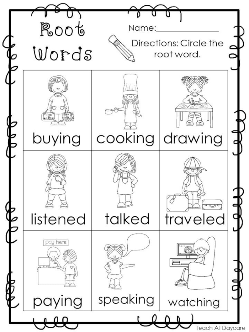 10 Printable Root Words Worksheets. 1st-3rd Grade ELA | Etsy