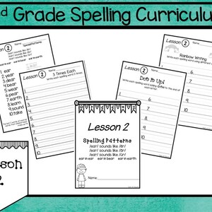2nd Grade Spelling Curriculum Unit. 38 Weekly Lessons. Prints 663 pages. image 3