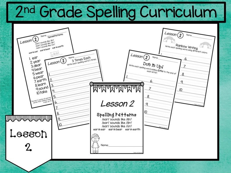 2nd Grade Spelling Curriculum Unit. 38 Weekly Lessons. Prints 663 pages. image 3